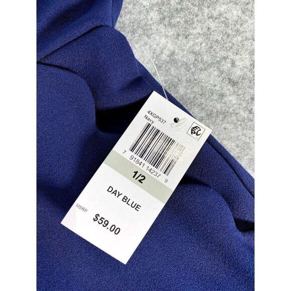 B‎ Darlin A-Line Dress 1 XS Blue Juniors' Off-The-Shoulder NEW - Picture 8 of 13